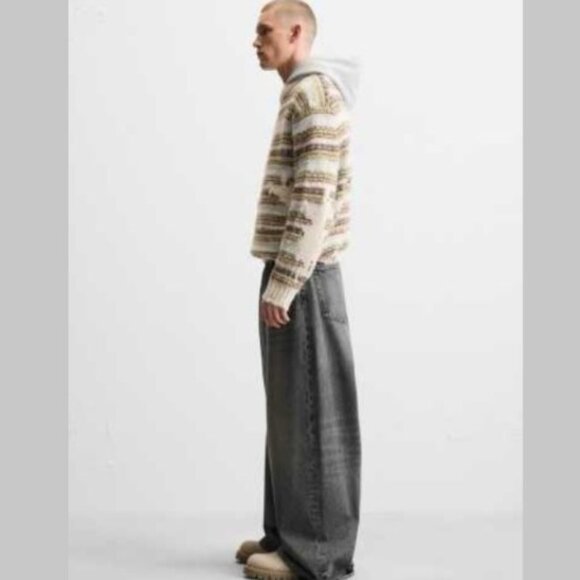 NEW Zara Jacquard Striped Sweater M - Picture 4 of 12